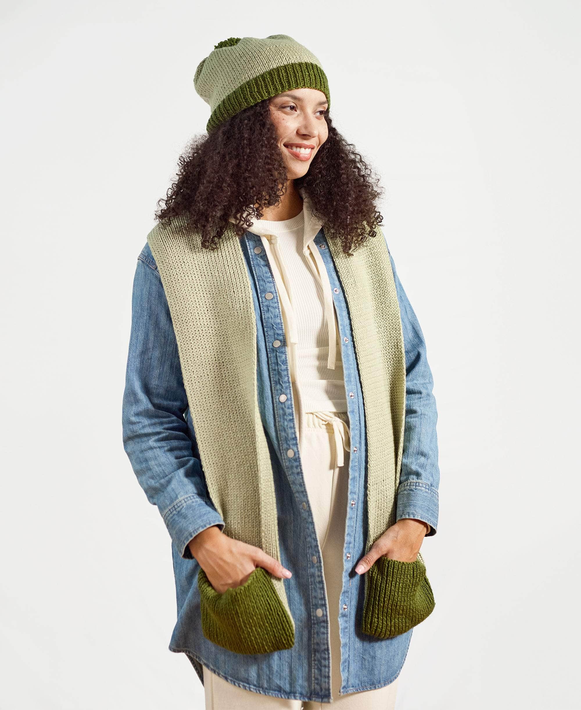 Simple Stitch Knit Scarf and Hat Kit - Image 7